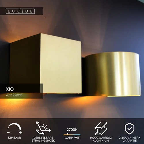 Lucide XIO - Wandlamp - LED Dimb. - G9 - 1x4W 2700K - Verstelbare stralingshoek - Mat Goud / Messing - USP